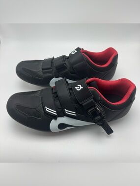 Peloton Indoor Cycling Shoes Men’s 10.5 EU 44 Black Red Spin Bike Athletic Cycle